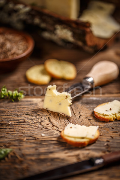 Cheese with caraway seeds Stock photo © grafvision