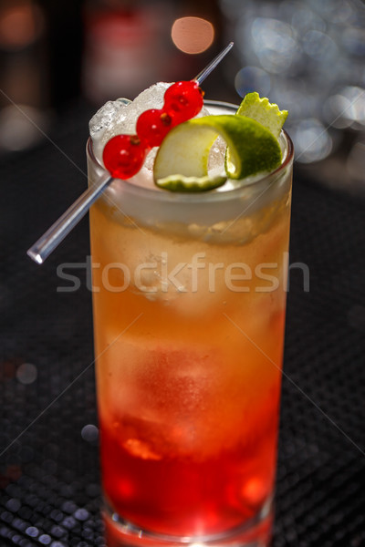 Cocktail bar counter night club frutta bere Foto d'archivio © grafvision