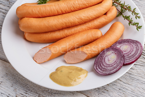 Hot dog saucisses blanche plaque alimentaire chien [[stock_photo]] © grafvision