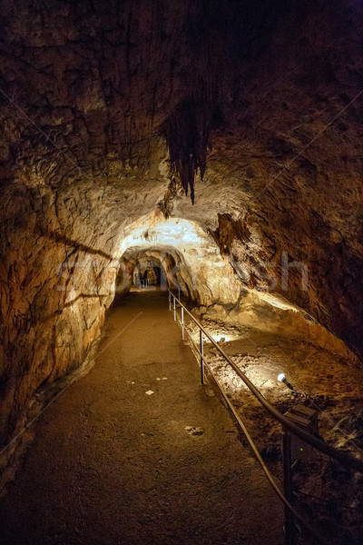 Lighted footpath in cave Stock photo © grafvision