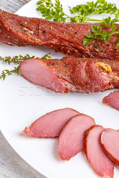 Smoked pork tenderloin Stock photo © grafvision