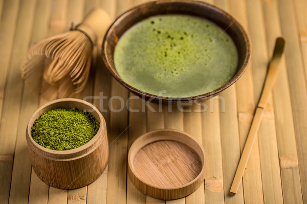 Green tea in bowl Stock photo © grafvision