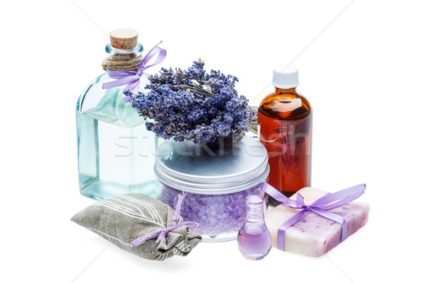 Foto stock: Lavanda · isolado · branco · flor · corpo · mar