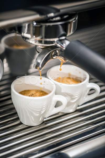 Automatikus kávéfőző gép csésze sajtó gyors Stock fotó © grafvision