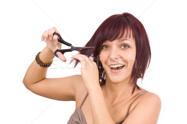 Female cutting and beautifying Stock photo © grafvision