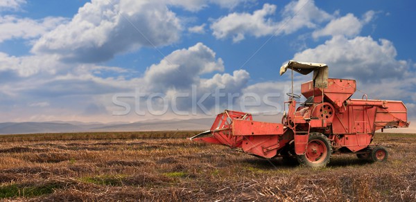 Stock photo: A red old combine