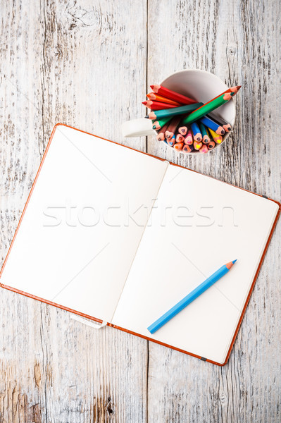 Color pencil and notepad Stock photo © grafvision