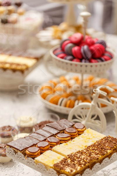 Heerlijk zoete buffet tabel bruiloft partij Stockfoto © grafvision