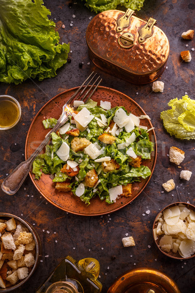 Caesar salade bereid klassiek recept voedsel groene Stockfoto © grafvision
