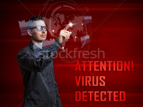 Digital ataca interfata calculator Internet securitate Imagine de stoc © grafvision