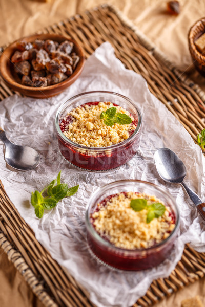 Pie crumble with red berries Stock photo © grafvision