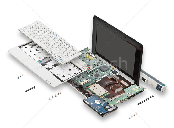 Widoku notebooka biały projektu technologii sieci Zdjęcia stock © grafvision