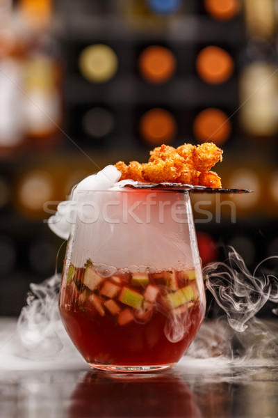 Fruit soup with shrimp popcorns Stock photo © grafvision