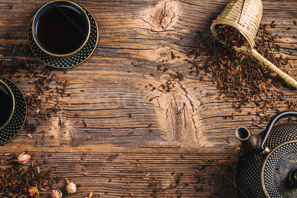 鐵 亞洲的 風格 茶壺 頂部 視圖 商業照片 © grafvision