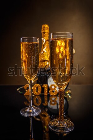 Nuevos año celebración champán fiesta vidrio Foto stock © grafvision