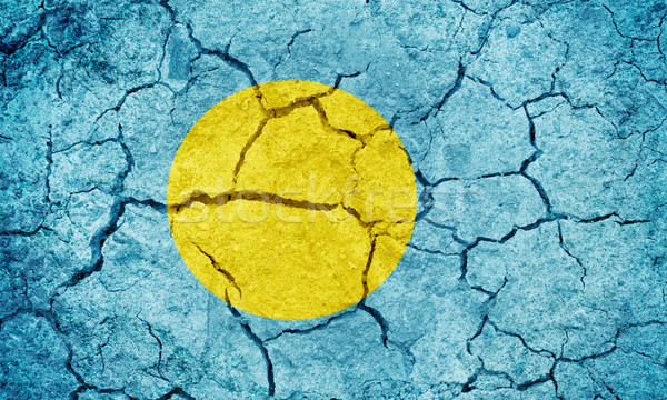 Republik Palau Flagge trocken Erde Boden Stock foto © grafvision