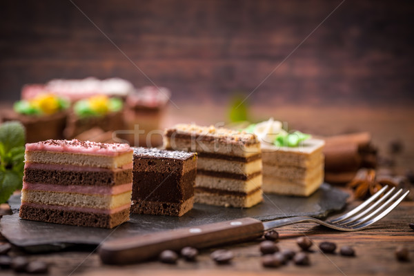 Square sweet cakes Stock photo © grafvision
