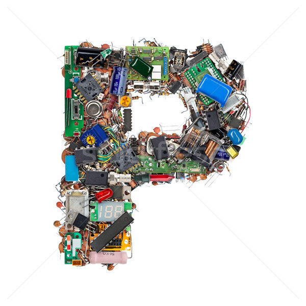 Letter P made of electronic components Stock photo © grafvision