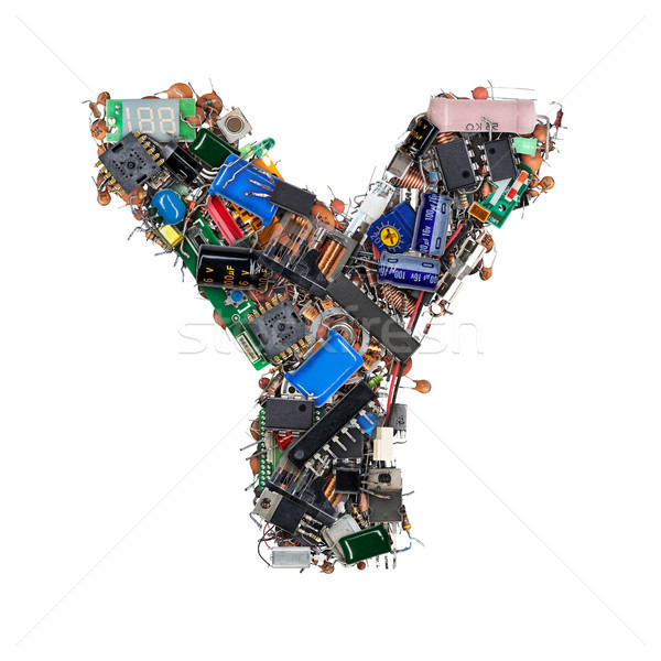 Letter Y made of electronic components Stock photo © grafvision
