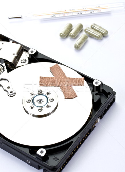 Ilk yardım bilgisayar sabit disk kaza tıbbi Stok fotoğraf © grafvision