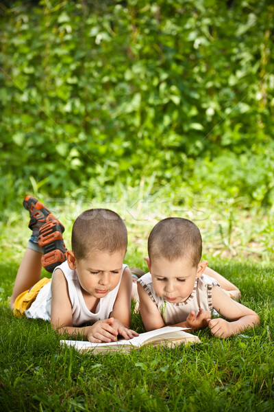 boys reads Stock photo © grafvision