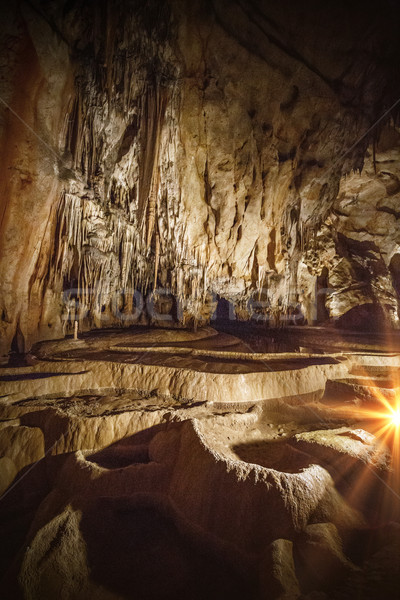 Stockfoto: Binnenkant · grot · scène · Slowakije · muur · natuur