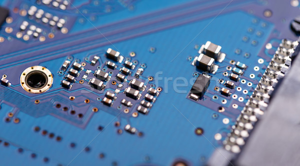 Microprocesor albastru circuite reprezentant mare Tech Imagine de stoc © grafvision