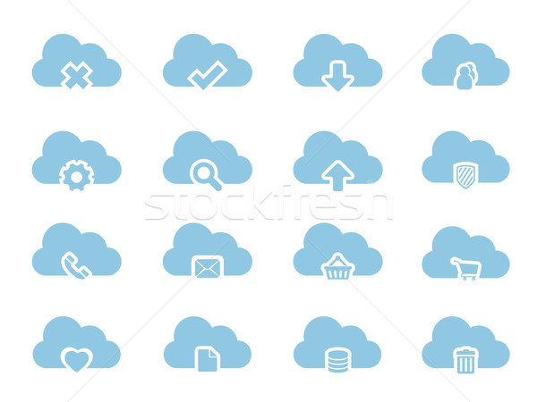 Vektor Symbole Cloud Computing Internet Herz Technologie Stock foto © graphit