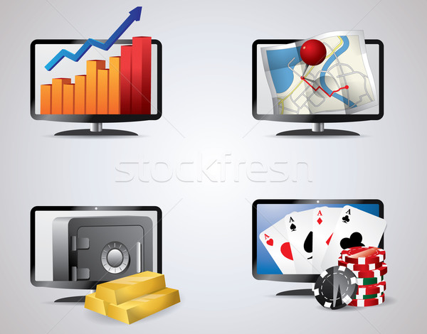 Lcd business werk abstract toetsenbord Stockfoto © graphit