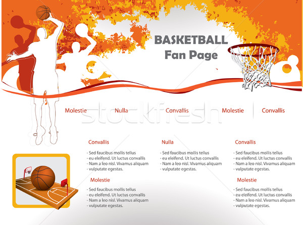 Stock photo: Basketball web site design template