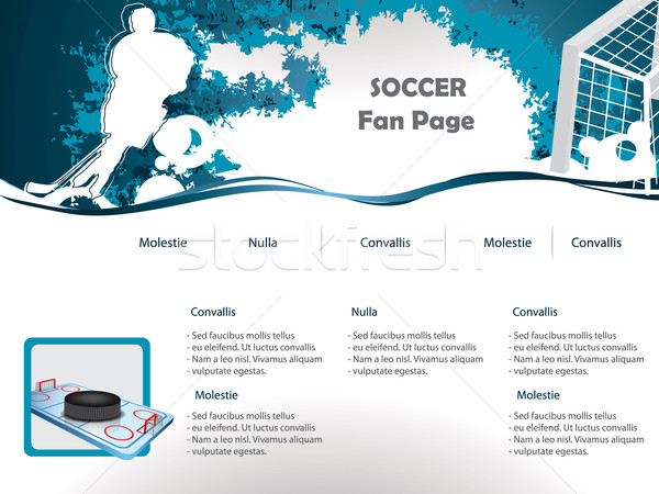 Hockey site web modèle de conception design web bleu [[stock_photo]] © graphit
