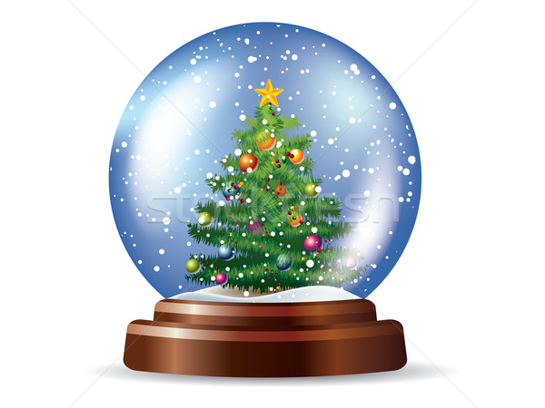 Snowglobe with Christmas tree Stock photo © graphit