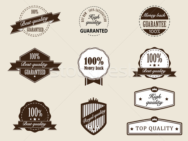 Premium Quality and Guarantee Badges with retro vintage style Stock photo © graphit