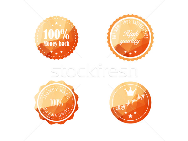 Foto stock: Establecer · vintage · retro · insignias · dinero · fondo