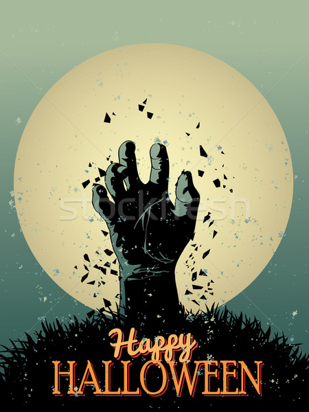 Halloween Zombie Party Plakat abstrakten Mond Stock foto © graphit
