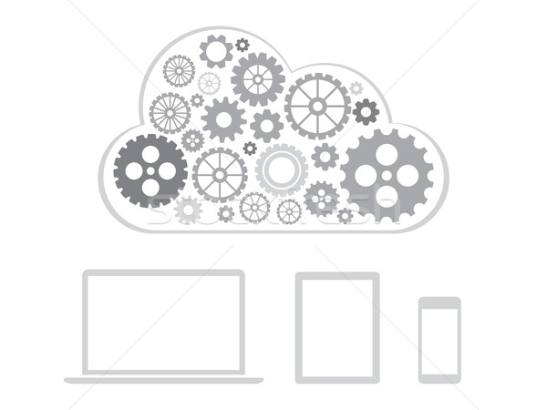 Design nube computer telefono Foto d'archivio © graphit