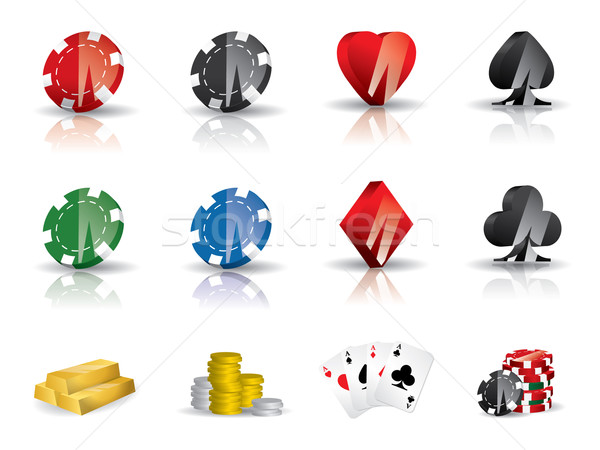 Gambling - poker icon set Stock photo © graphit