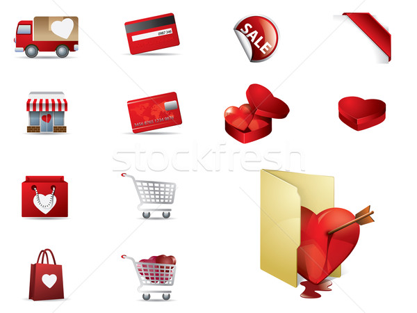 Valenintes day Shopping icons set Stock photo © graphit
