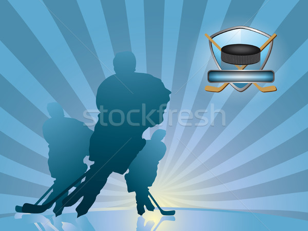 Hockey player silhouette Stock photo © graphit