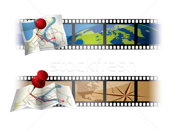 Stock photo: Gps icons banners