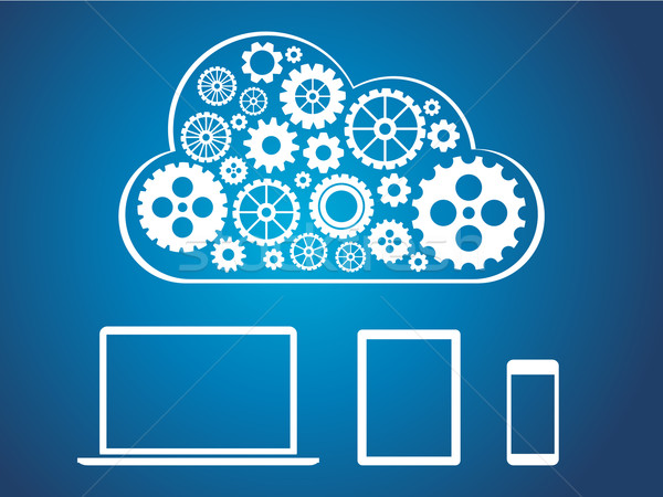 Ontwerp wolk computer telefoon Stockfoto © graphit