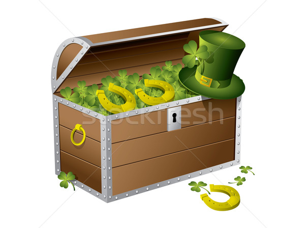 Nap kincsesláda pénz boldog háttér felirat Stock fotó © graphit