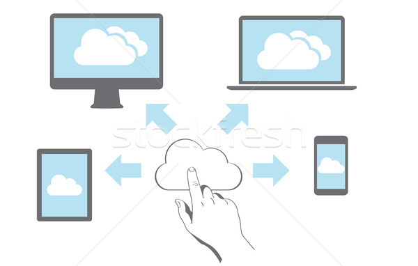 Cloud computing Network Connected all Devices Stock photo © graphit