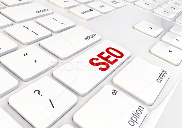 Seo mot écrit blanche brillant clavier [[stock_photo]] © grasycho