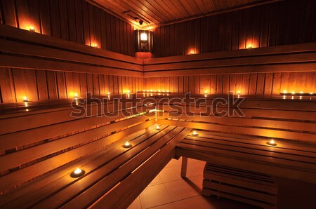 Sauna Innenraum Kerzen spa sauber Stock foto © gravityimaging