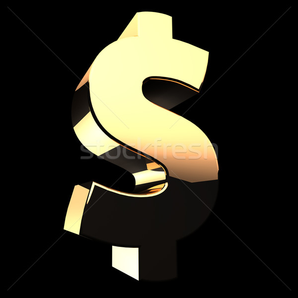 Arany dollár 3D felirat szimbólum fekete Stock fotó © gravityimaging