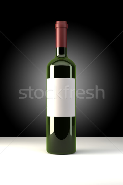 Bouteille de vin noir Spotlight vin verre boire Photo stock © gravityimaging