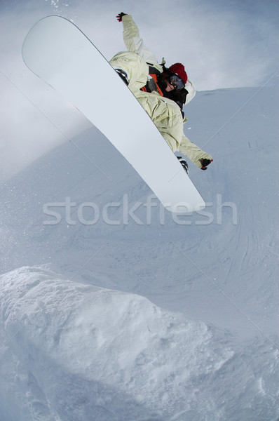 Foto stock: Saltar · montanas · deporte · nieve · invierno