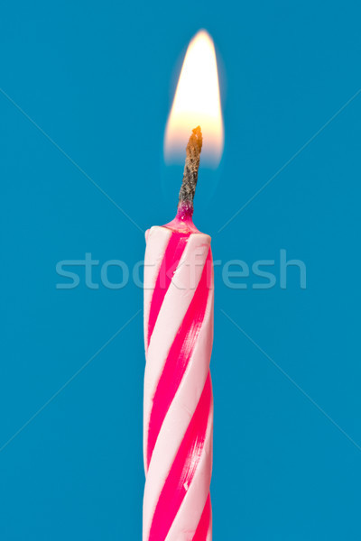 Joyeux anniversaire bougie anniversaire brûlant bleu flamme [[stock_photo]] © Grazvydas