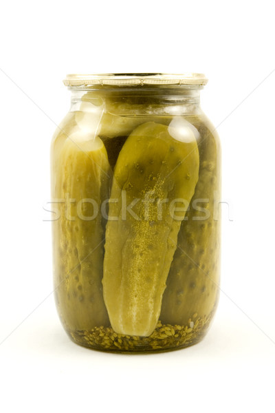 glass jar with cucumbers Stock photo © Grazvydas